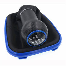 6 Speed Blue PU Leather Shifter Stick Gear Shift Knob With Dustproof Cover Speed For VW Golf GTi MK4 R32 Bora MK4 Jetta 2024 - buy cheap