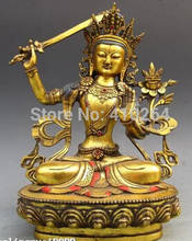 Estátua do budismo do tibet em bronze fane, estátua de buda dourado manjusri bohisatva kwan-yin 2024 - compre barato