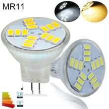 Mr11-refletor com lâmpada de led, 7w, ac, dc, 12v, 5730, smd, luz branca quente e fria, iluminação doméstica 2024 - compre barato