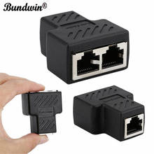 Bundwin 1*2 RJ45 LAN Splitter Ethernet Network Cable Female Connector Adapter 2024 - buy cheap