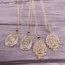 10PCS, 18*24MM, Gold Color Cubic Zirconia Pendant Charm CZ Micro pave jesus pendant necklace Statement Jewelry 2024 - buy cheap