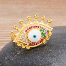 Top Selling High Quality Copper Zirconia Turkey Evil Eye Rings 4 Colors Choice Lucky Adjustable Jewelry Rings For Female Gift 2024 - buy cheap