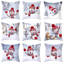 1Pcs Christmas Polyester Pillowcases Cute Cartoon Snowman Santa Claus Printing Pillow Case Xmas Decorative Throw Pillows 2024 - buy cheap