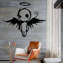 Calcomanía de pared de alas de demonio de Ángel para niños, pegatina de ventana para dormitorio, sala de juegos, arte del hogar, calcomanías de pared de vinilo para hombre, cueva, Bar, Mural S1014 2024 - compra barato