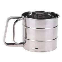 Stainless Steel Mesh Flour Sifter Mechanical Baking Icing Sugar Shaker Sieve Cup Shape Bakeware Baking Pastry Tools 2024 - buy cheap