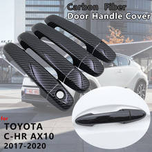 4 PCS Carbon Fiber Door Handle Cover Catch Trim Car Cap Stickers Accessories for Toyota C-HR AX10 2017 2018 2019 2020 CHR C HR 2024 - buy cheap