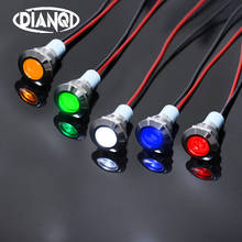 12 milímetros À Prova D' Água de Metal Plana Rodada Indicando lâmpada de Sinal LUZ 3 V 6 V 12 V 24 V 220 V com fio vermelho amarelo azul verde 12ZSD. X 2024 - compre barato