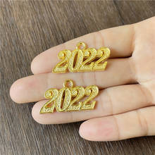 Colgante de Metal para fabricación de joyas, accesorio de pulsera hecho a mano, color dorado, año Digital 2020, 2021, 10 Uds. 2024 - compra barato