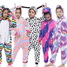 New Flannel Soft Kigurumi Unicorn Pajamas Sets Kids Pyjamas Sleepwear Homewear Funny Cosplay Costume Unicorn Pajamas for Girls 2024 - buy cheap