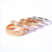 Joyería de acero inoxidable de estilo Simple, anillo de acero de titanio, anillo de oro rosa de 2/4mm, anillo esmerilado, regalo de boda 2024 - compra barato