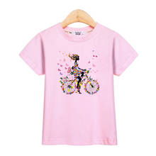 Lolocee butterfly bike tops Girls fashion t-shirt baby kid short sleeve cotton clothes girls brand tee 3-14T shirt 2024 - buy cheap