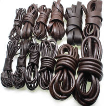 2meter 1.5 2 3 4 5 6 8mm Brown Genuine Cow Leather Cord Bracelet Necklace Findings Round Flat Leather Rope String Jewelry Making 2024 - buy cheap