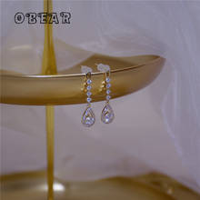 OBEAR-pendientes de circonia salvajes simples coreanos chapados en oro Real de 14k para mujer, temperamento de moda, joyería diaria 2024 - compra barato