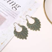 Ethnic Retro Bronze Big Dangle Earrings For Women 2019 Boho Gypsy Leaves Hollow Pendnat Drop Earring Tribal Indian Jewelry 2019 2024 - buy cheap