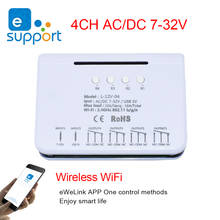 Interruptor remoto inteligente sem fio, wi-fi, faça você mesmo, receptor rf inteligente, 4 canais, 10a, relé, dc, 7-32v, via alexa, google home, controlado por aplicativo ewelink 2024 - compre barato