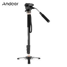 Andoer 173cm/68inch Photography Monopod Stand Aluminum Alloy 6kg Load 3-Leg Tripod Base Pan Tilt Head for DSLR Camera Camcorder 2024 - buy cheap