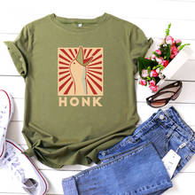 2021 Summer Women Honk Goose T-shirt Harajuku Casual Short Sleeve Cartoon Tops Print Basic Shirt Tee 2024 - buy cheap