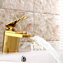 Bathroom Basin Faucets Brass Sink Mixer Tap Hot & Cold Single Handle Deck Mounted Lavatory Crane Tap Chrome/Gold Free Shipping 2024 - buy cheap