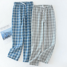 2021 calças masculinas da moda xadrez de malha calças de dormir dos homens pijamas calças bottoms pijamas para homem hombre 2024 - compre barato