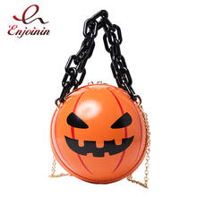 Bolso cruzado pequeño redondo de calabaza de Halloween para mujer, bandolera de hombro a la moda, de mano para niña, bolso de mano de fiesta de dibujos animados 2024 - compra barato