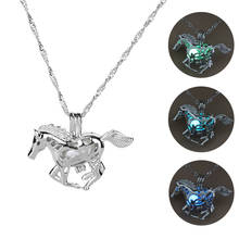 3 color Luminous horse Necklace Glowing in the Dark Necklace Hollow Luminous Necklace Pendant Christmas Gifts Jewelry 2020 2024 - buy cheap