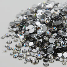 Apparel decoration Gray Color Mixed Sizes 3D Nail Art Rhinestones Flat Back Non Hot Fix Stones Acrylic Crystal DIY Strass 2024 - купить недорого