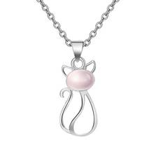 New Fashion 925 Sterling Silver Natural Opal Lovely Cat Female Ladies`pendant Necklaces Birthday Gift Promotion Cheap 2024 - buy cheap