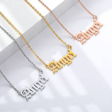 Old English Letter Angel Necklaces For Women Girls Rose Gold Silver Color Stainless Steel Chain Female Pendant Necklace Jewelry 2024 - buy cheap