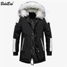 BOLUBAO Winter Brand Men Parkas Coats Men's Thick Warm Long Overcoat Fashion Casual Patchwork Hooded Parka Coat Male 2024 - buy cheap