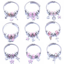 New pink charm bracelets Crystal Natural stone beads Bracelet Butterfly pendant Romantic beaded bracelet beads jewelry making 2024 - buy cheap