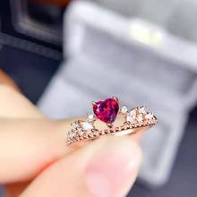 Natural Garnet/Topaz Heart-shaped Gemstone S925 Sterling Silver Ring Fine Fashion Jewelry for Weddings Parties MeibaPJFS 2024 - buy cheap