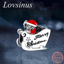 925 Sterling Silver Sleighing Santa Charm Bead Fit Original Europe Charms Bracelet Bijoux En Argent DIY Jewelry Making Berloque 2024 - buy cheap