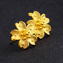 Pendientes de flores con relleno de oro amarillo para mujer, aretes de botón, joyería para la oreja de estilo Simple 2024 - compra barato