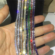Chucong pulseira de tênis quadrada, 8 cores, aaaaa cz prata ouro festa de casamento pulseiras charme para mulheres homens 2024 - compre barato
