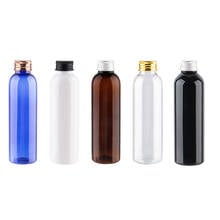 30pcs 150ml black white Empty Plastic Bottle With Gold Silver Black Aluminum Screw Top Cap Refillable Shampoo Toner Containe 2024 - buy cheap