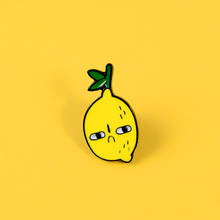 Aggrieved lemon enamel pin brooches for women plant fruit yellow badge funny expression lapel pin clothes backpack jewelry gifts 2024 - buy cheap