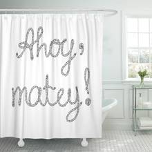 AHOI Ahoy Matey Rope Lettering Anchor Boat Bye Cruise Shower Curtain Waterproof Fabric 60 x 72 Inches Set with Hooks 2024 - buy cheap