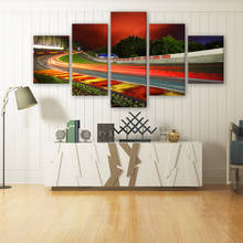 Nurburgring spa rali estrada imagem do carro esporte trilha visão noturna impressão da lona pintura 5pcs arte da parede cartaz sala de estar decoração casa 2024 - compre barato