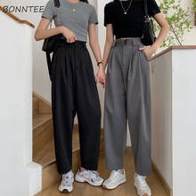 Straight Pants Women Korean Popular Simple Chic All-match Friends Trousers Black High Waist Vintage Soft Summer Womens Pant New 2024 - buy cheap