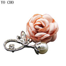 YO CHO Delicate Wedding Corsages and Boutonnieres SIlk Rose Corsages With Shining Crystal for Wedding Business Decoration 2024 - buy cheap