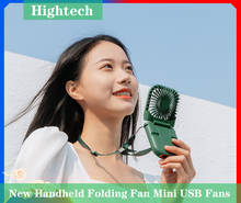 New Handheld Folding Fan Mini USB Hanging Neck Silent Desktop 3000mAh Power Bank Small Fan 2024 - buy cheap