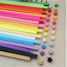 Juego de mezcla de papeles de estrella de la suerte, hechas a mano de Origami tiras de papel, papel para manualidades, 90 Uds., 10 colores 2024 - compra barato