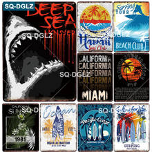 [SQ-DGLZ] DEEP SEA Metal Sign Vintage Metal Plaque Travel Plates Decor For Bar Home Wall Decor Surf Club Tin Sign Maiai Poster 2024 - buy cheap