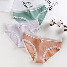 Cuecas para As Mulheres Rendas de Algodão Lingerie Sexy Calcinhas Das Meninas Roupa Interior Cor Sólida Gravata borboleta Cuecas Senhoras Calcinha Calcinha 2019 2024 - compre barato