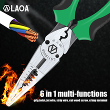 LAOA Multi Pliers Wire Stripper 0.7-4.0mm range 8 Inch Cr-V Crimping Tool 6 in 1 Long Nose Needle-nose Pliers Wire Cutter 2024 - buy cheap