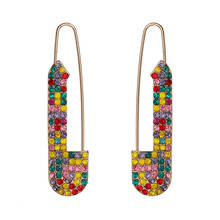Fashion Unique Design Long Luxury Colorful Crystal Rhinestone Drop earrings Statement Earrings for women 2024 - buy cheap