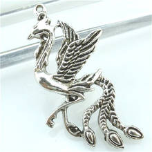 2pcs Antique Silver 56*34mm Phoenix Lucky Bird Charms Pendant For Jewelry Making Bracelet Vintage Accessories 2024 - buy cheap