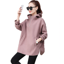 Женские осенние куртки 2020, новый пуловер в стиле оверсайз, шерстяное пальто, женское Свободное пальто большого размера, топ с капюшоном A247 2024 - купить недорого