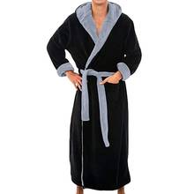 Men Bathrobe Men's Winter Lengthened Plush Shawl Bath pegnoir bain robe homem pegnoir homme hiver Clothes Long Sleeved Robe J26 2024 - buy cheap