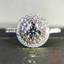 925 prata esterlina anel de noivado do sexo feminino anel de casamento anel de anel de casamento de pedra de zircão 2024 - compre barato